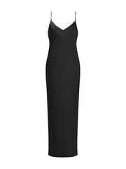 V-Neck Cami Silk Dress - Noir