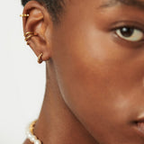 Twisted Helical Huggie Earrings - Gold