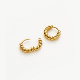 Twisted Helical Huggie Earrings - Gold