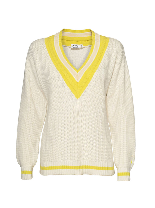 Louie Knitted Cotton Sweater - White