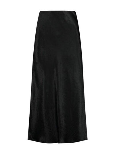 Side Slit Slip Skirt - Black