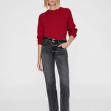 Lee Crew Neck Cashmere Sweater - Scarlet Red