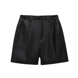 Carmen Shorts - Black Recycled Leather