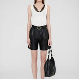 Carmen Shorts - Black Recycled Leather