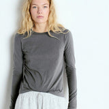 Gamipy Long Sleeve Round Neck T-Shirt - Steel Grey
