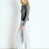 Gamipy Long Sleeve Round Neck T-Shirt - Steel Grey