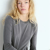 Gamipy Long Sleeve Round Neck T-Shirt - Steel Grey