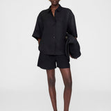 Coco Linen-Blend Shirt - Black