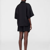 Coco Linen-Blend Shirt - Black