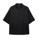 Coco Linen-Blend Shirt - Black
