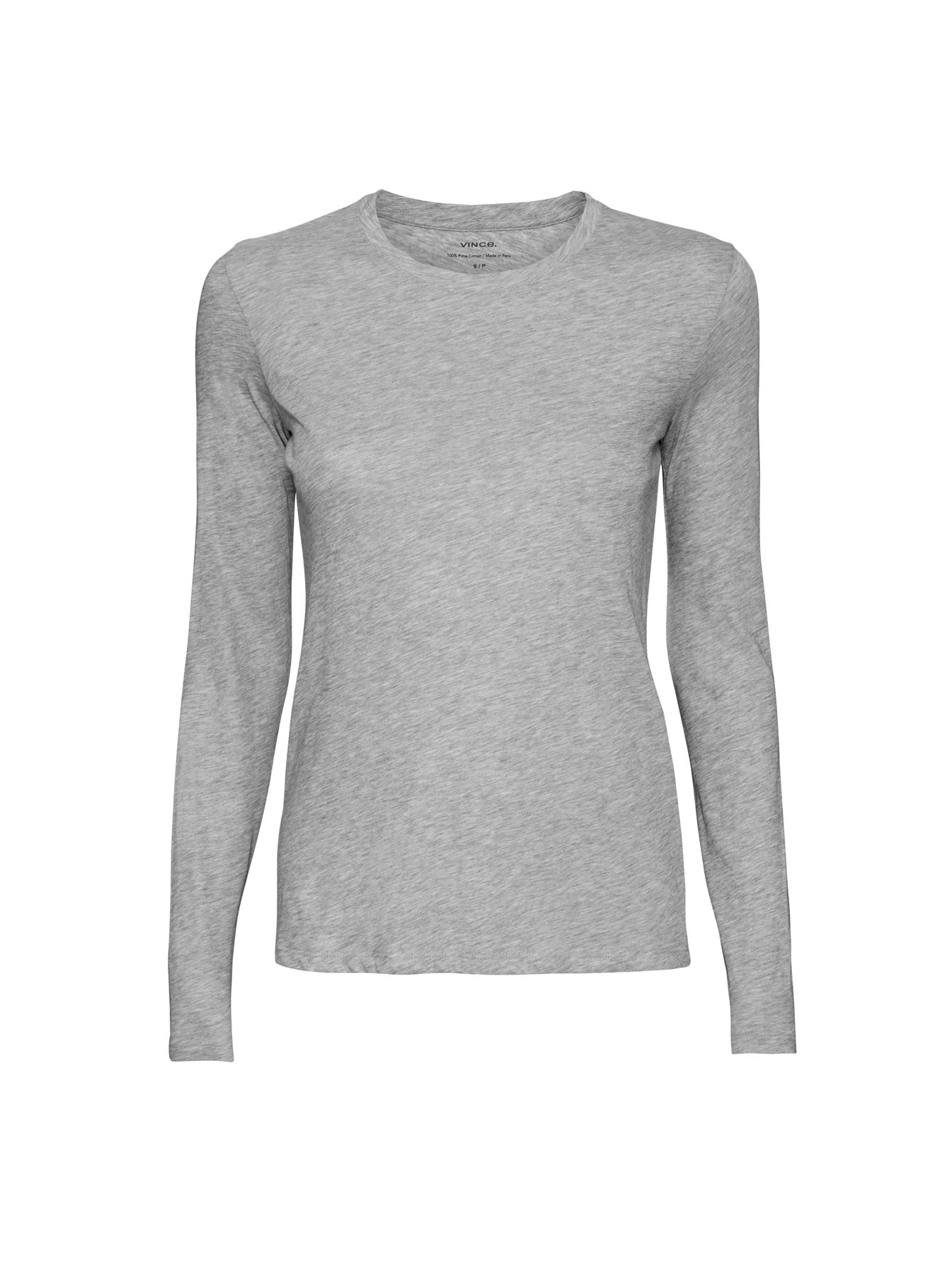 Vince Essential Long Sleeve Crew T-Shirt Heather Grey – Shop-Label