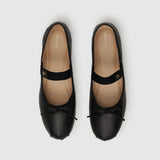 Jolie Leather Flats - Black