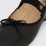 Jolie Leather Flats - Black