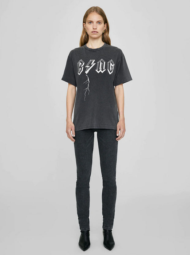 Bing Bolt Cotton Tee - Washed Black
