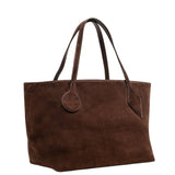 Sprout Tote Large Suede Leather Bag - Dark Brown