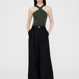 Brea Crisscross Neck Top - Dark Olive