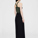 Brea Crisscross Neck Top - Dark Olive