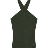 Brea Crisscross Neck Top - Dark Olive