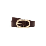 Small Signature Link Belt - Dark Brown With Gold