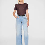 Sylvie Wool-Blend Tee - Dark Brown