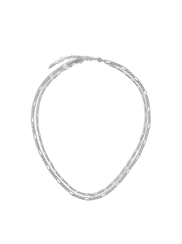 Filia Double Chain Necklace - Silver