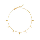 Leaf Charm Choker - Gold