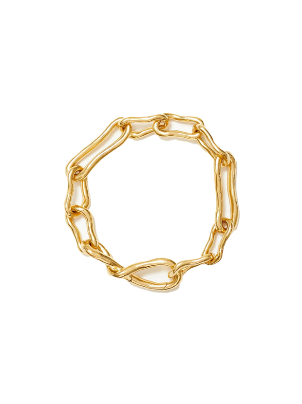 Molten Twisted Infinity Chain Bracelet - Gold