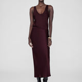 Bar Silk Skirt - Bordeaux