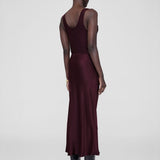 Bar Silk Skirt - Bordeaux