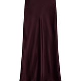 Bar Silk Skirt - Bordeaux