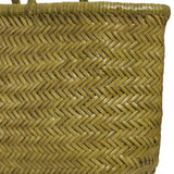Bamboo Large Triple Jump Woven Leather Tote - Bamboo Green