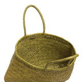 Bamboo Large Triple Jump Woven Leather Tote - Bamboo Green
