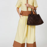 Santa Croce Large Woven Leather Tote - Dark Brown