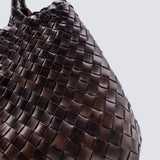 Santa Croce Large Woven Leather Tote - Dark Brown