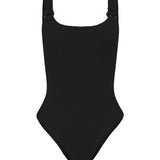 Domino Tortoiseshell Embellished Crinkle Swimsuit - Black