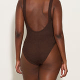 Domino Tonal Hoops Crinkle Swimsuit - Metallic Chocolate