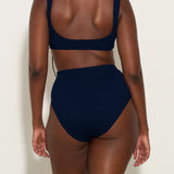 Nadine Tortoiseshell Hoop Crinkle Bikini - Navy