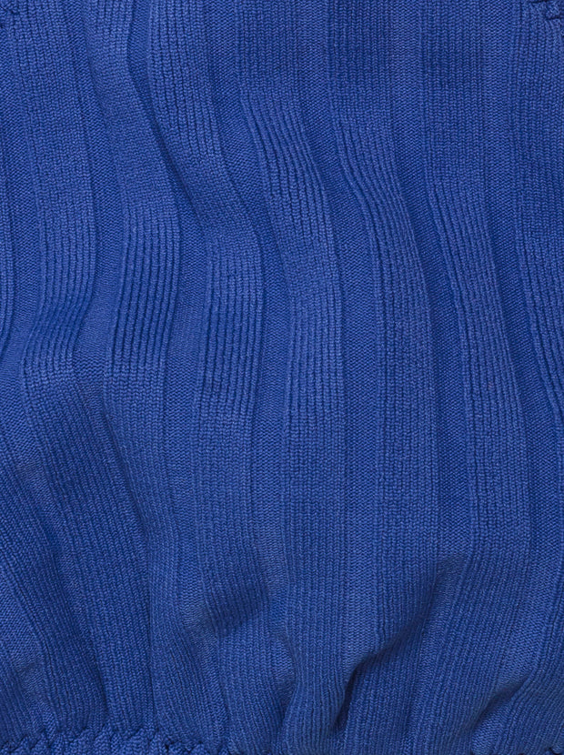 Rachel Belt Swimsuit Solid Rib Top - Varsity Blue