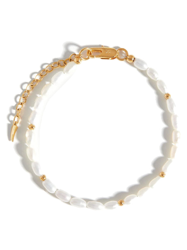 Seed Pearl Beaded Bracelet - Gold