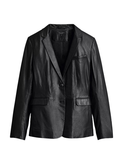 Razor Leather Blazer - Black