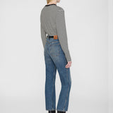 Alessia Long Sleeve Tee - Cream and Black Stripe