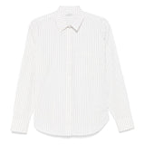 Braxton Cotton Monogram Stripe Shirt - White/Bordeaux