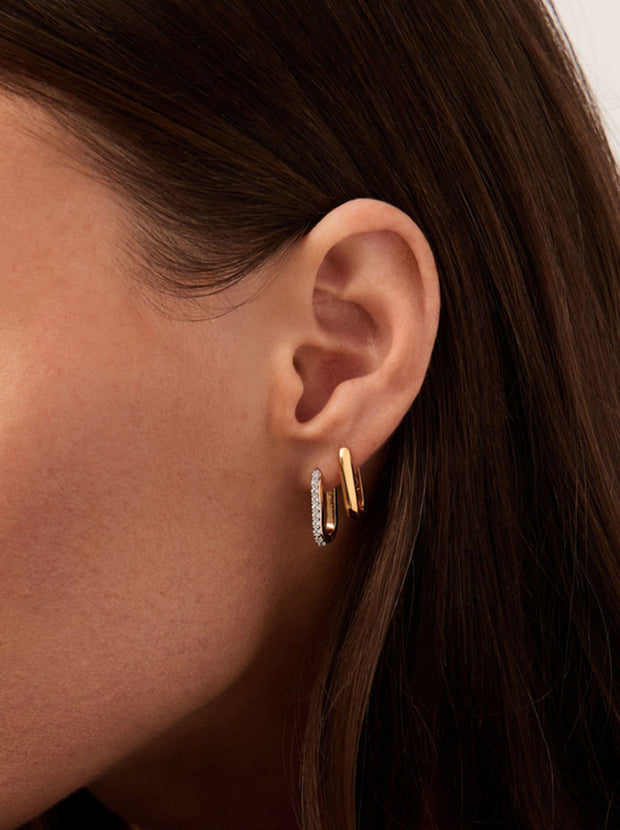 Classic Ovate Hoop Earrings - Gold