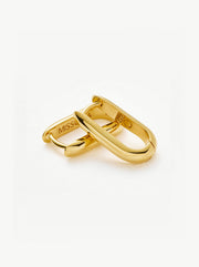 Classic Ovate Hoop Earrings - Gold