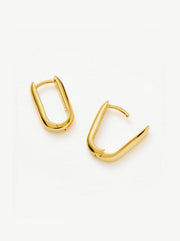 Classic Ovate Hoop Earrings - Gold