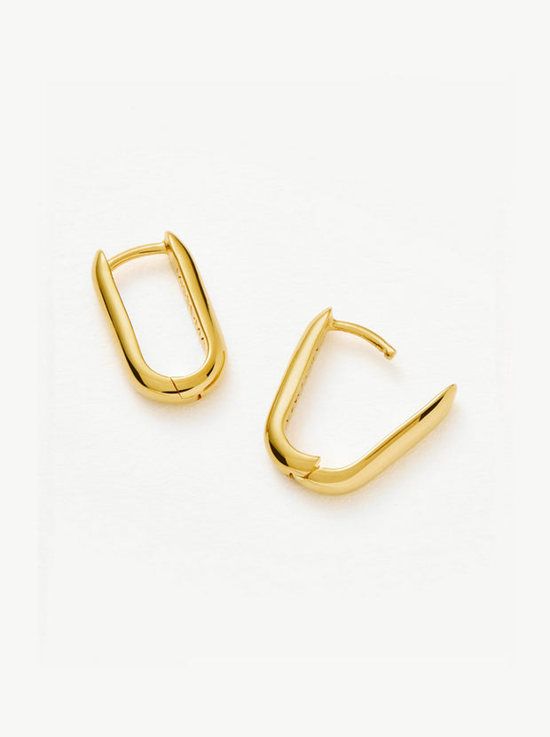 Classic Ovate Hoop Earrings - Gold