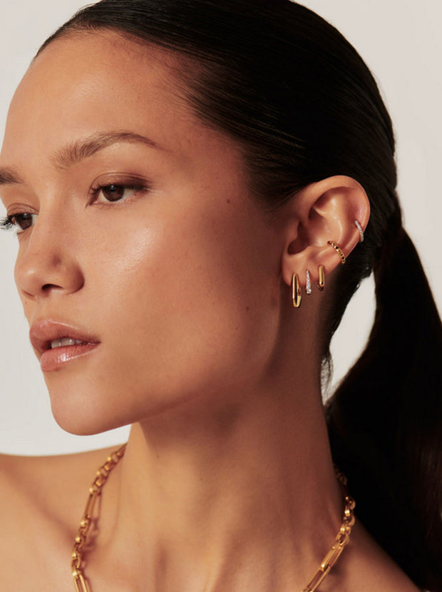 Lucy Williams Arco Small Hoop Earrings - Gold