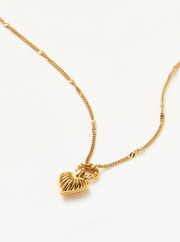 Mini Ridge Heart Necklace