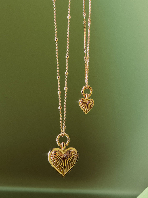 Mini Ridge Heart Necklace