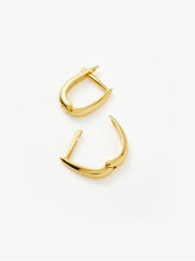 Plain Claw Huggie Earrings - Gold